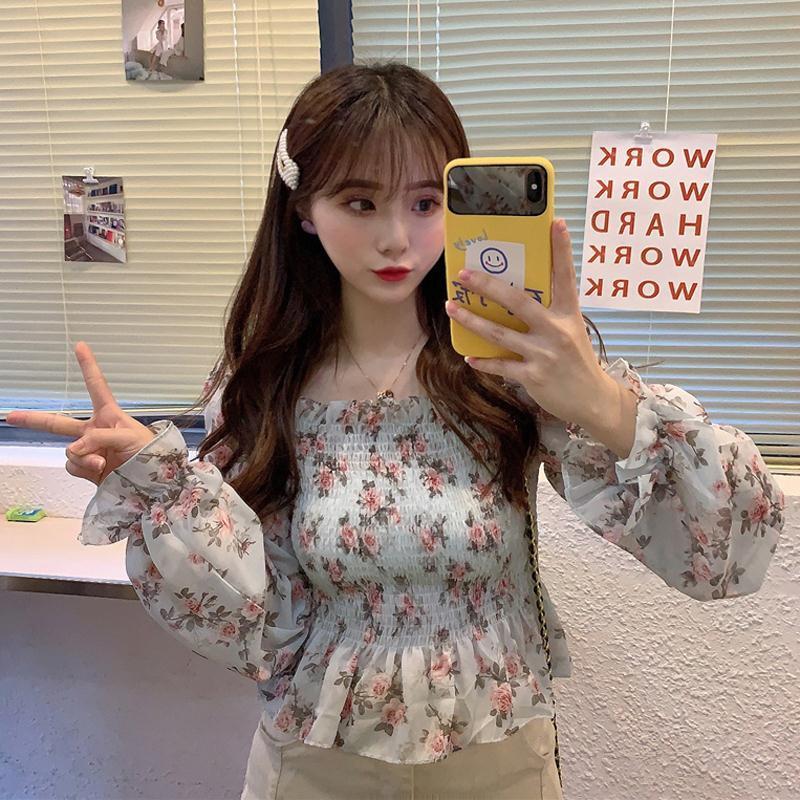 

Women' Blouses & Shirts Blouse Women Shirt Summer 2022 Square Collar Long Sleeve Chiffon Women' Clothing Blusas Mujer De ModaWomen, Black