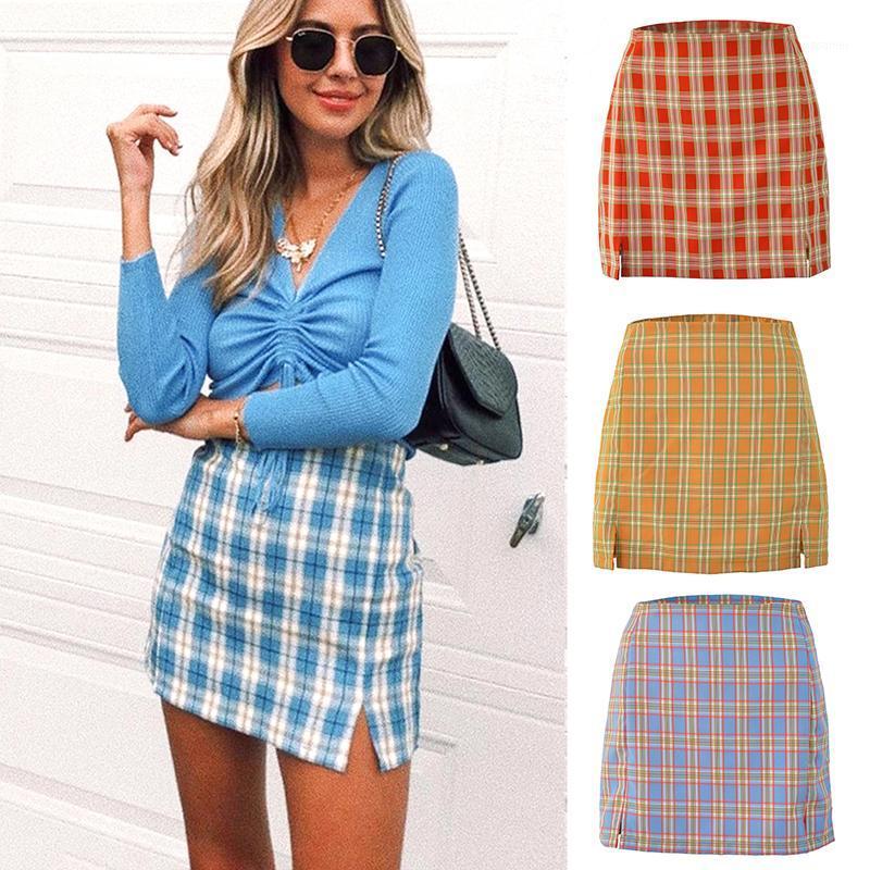 

Summer Fashion Trend Women Autumn Plaid Skirt Zipper High Waist Party Mini Skirts