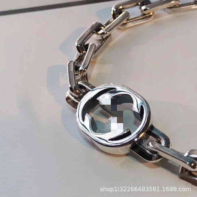 

68% OFF designer jewelry Gujia 925 big double g interlocking Bracelet Thai silver simple old fashion men's and women's l3146