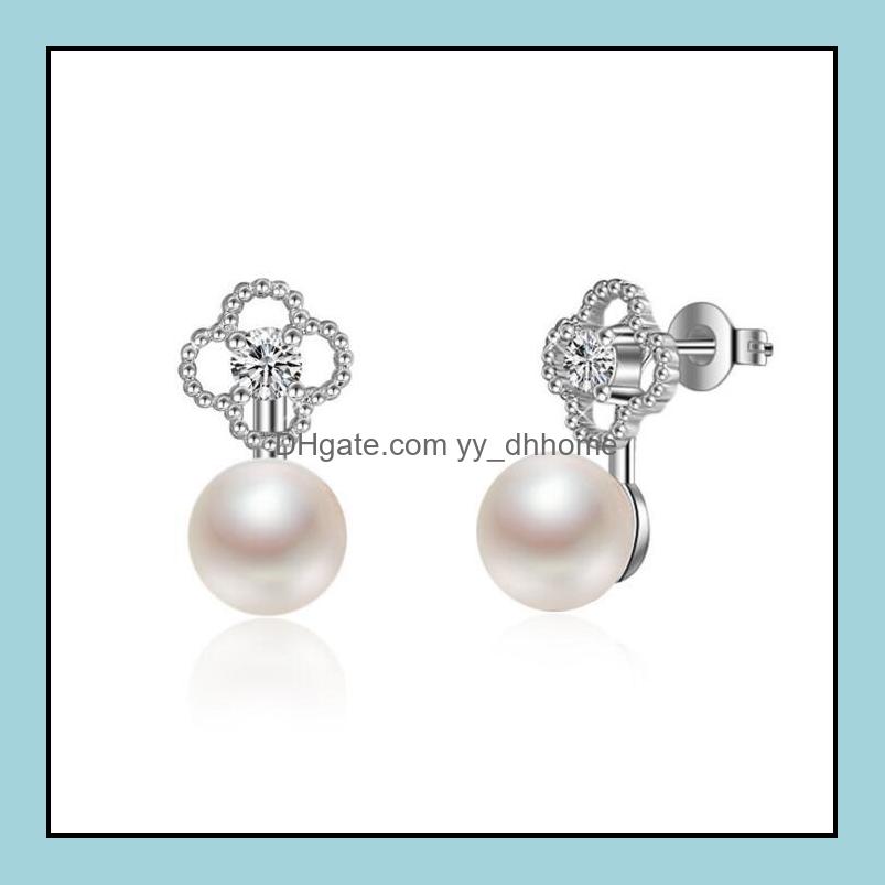 

Stud Earrings Jewelry Sier Earring Lucky Crystal Pearl For Women Girl Party Fashion Wholesale - Drop Delivery 2021 J7Br9