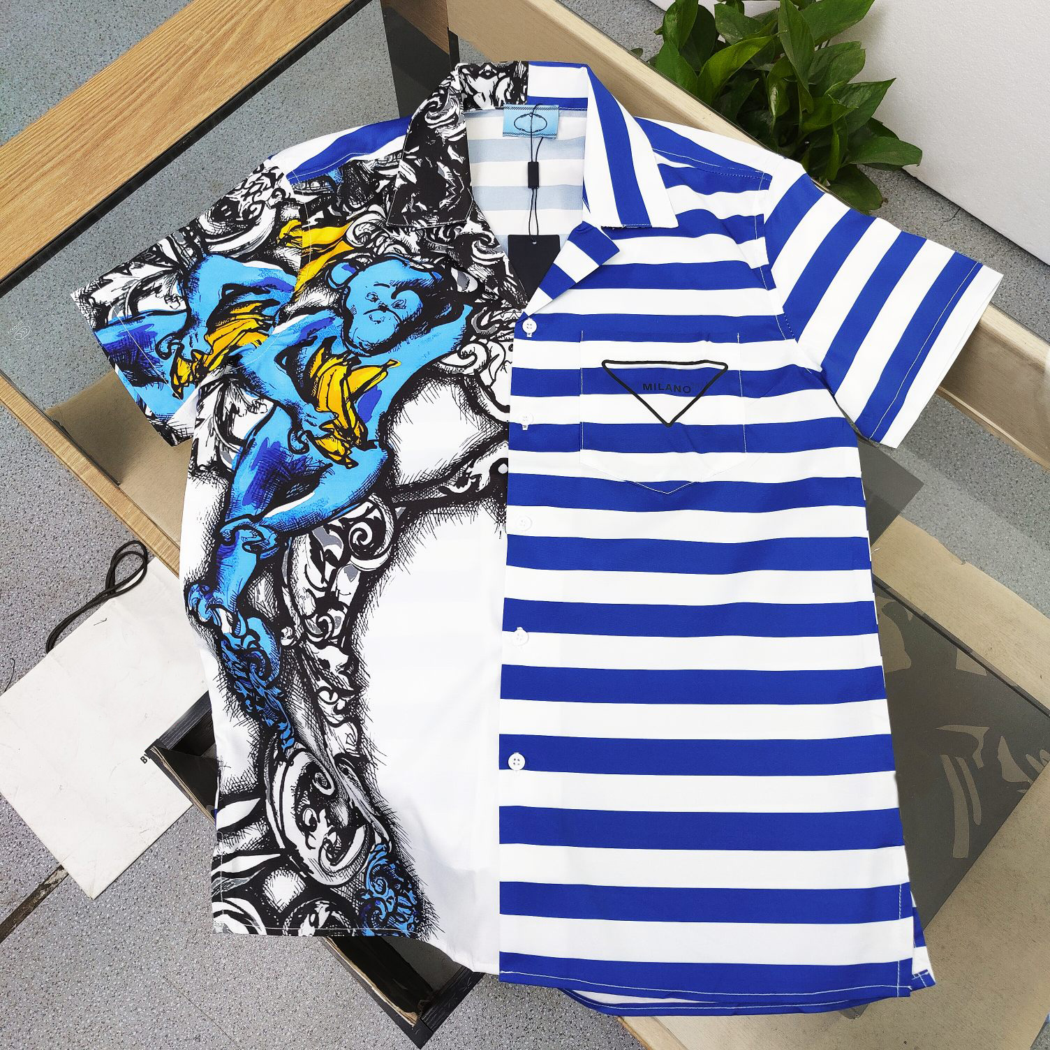 

22SS men polo shirts models leisure brand retro short sleeve shirts High-density coated fabric design Essential Full-bodied printing couple jackets, Blue