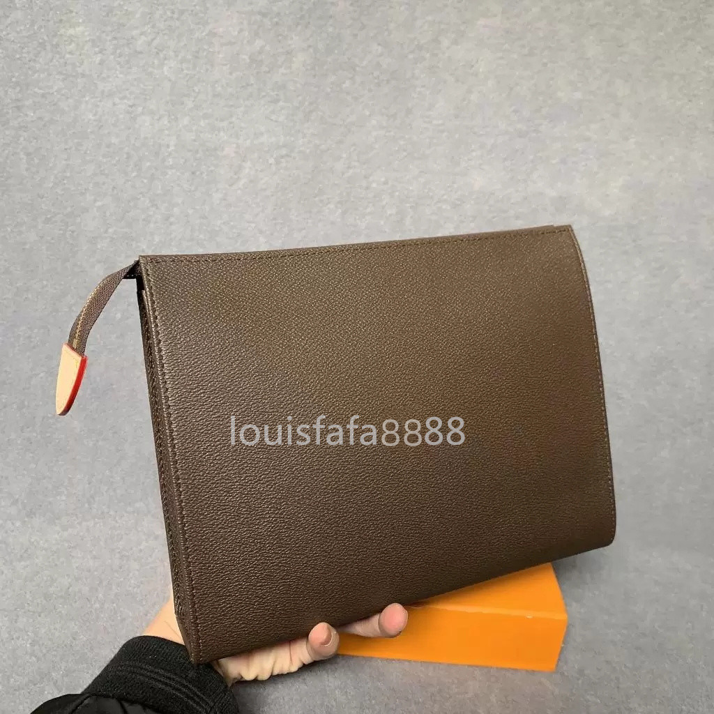 

Luxury Designer bags Waterproof Cosmetic Bag 26cm Protection Makeup Clutch Women Men Genuine Leather Travel Toiletry Pouch