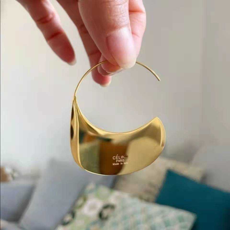 

Charms Designer fashion Hidemi mirror metal Earrings luxury gold