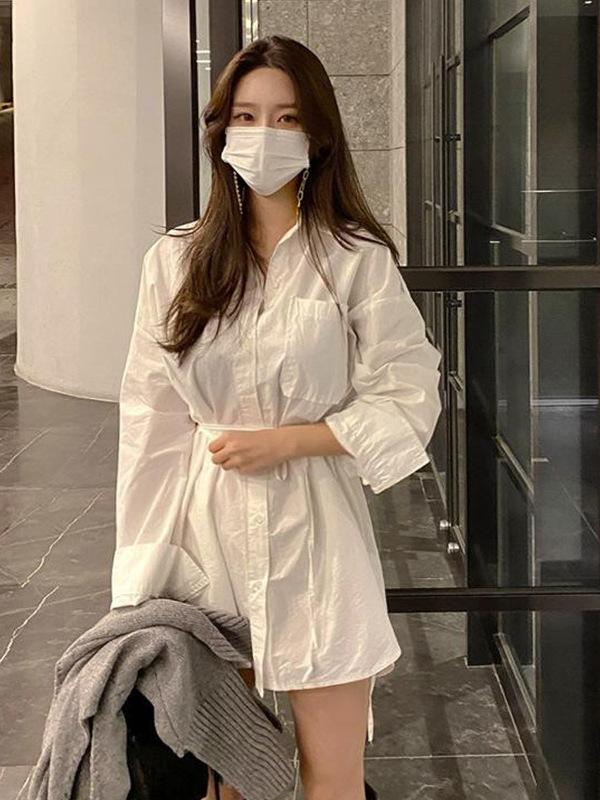 

Women's Blouses & Shirts 2022 Korea Spring Sexy Women's Casual Loose Lace Medium Length Shirt Long Blouse Women Fashion 7T5OWomen's, Black