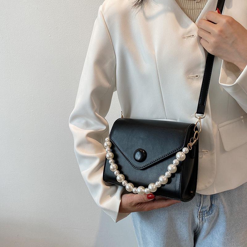 

Evening Bags Women Bag Handbag Shoulder Crossbody For Purse Beaded All-match Fashion 2022 PU Leather Backpack Solid Color, Black