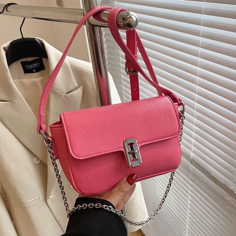 

Evening Bags Fashion Small Shoulder For Women Quality Leather Messenger Bag Metal Chain Flap Crossbody Purse Female HandbagEvening EvenEveni, Beige