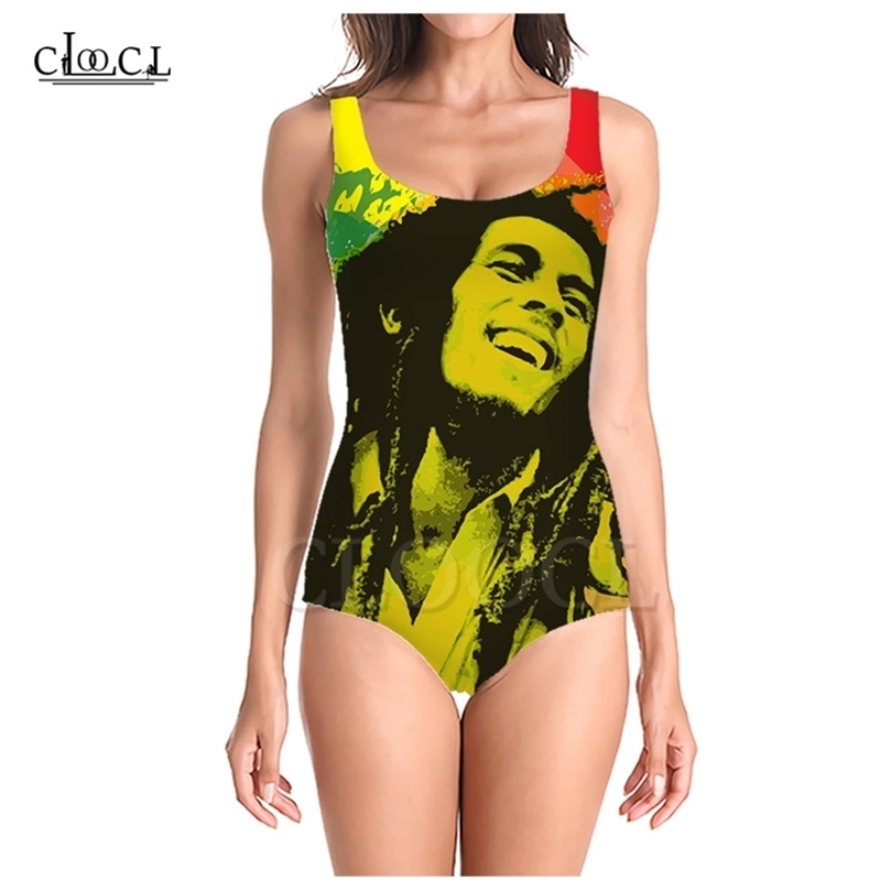 Chanteur Reggae Créateur Bob 3D Imprimer Mode Sans Manches Sexy OnePiece Maillots De Bain D'été Filles Dames Plage Maillots De Bain W220617