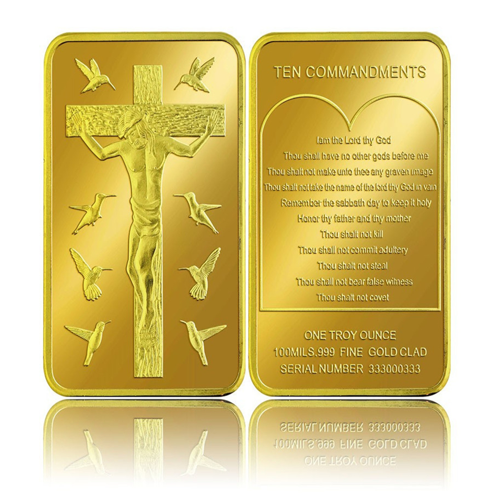 

Other Arts and Crafts Troy Ounce Ten Commandments Jesus Gold Bar 1 oz Coin Collecting Challenge Art Bar