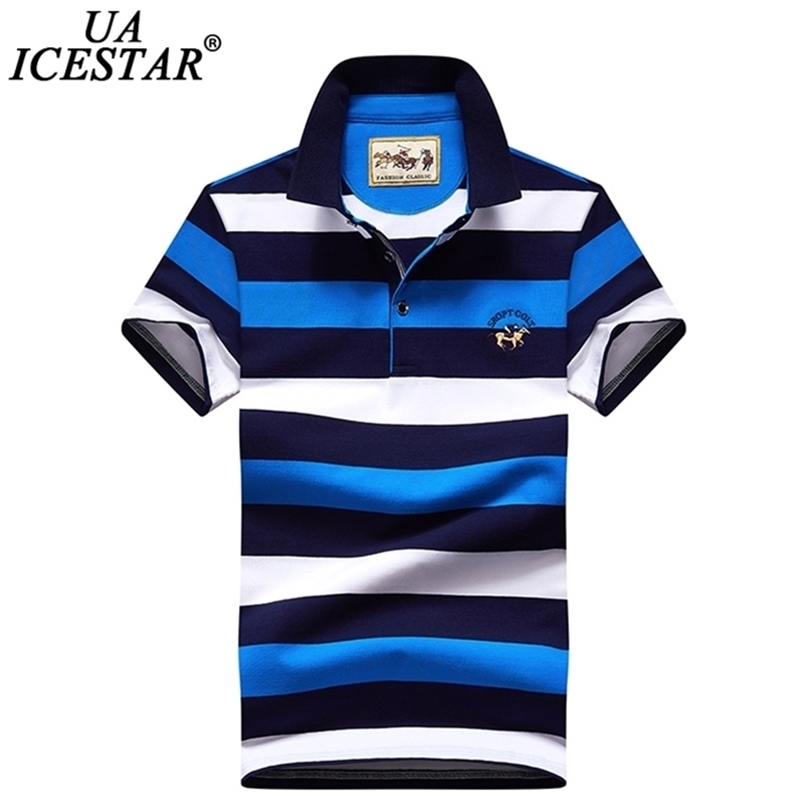 

UAICESTAR Brand Cotton POLO Men Summer High Quality 3D Embroidery POLO Shirt Men Fashion Casual Stripe Men's Polo Shirt 220514, 11yellow