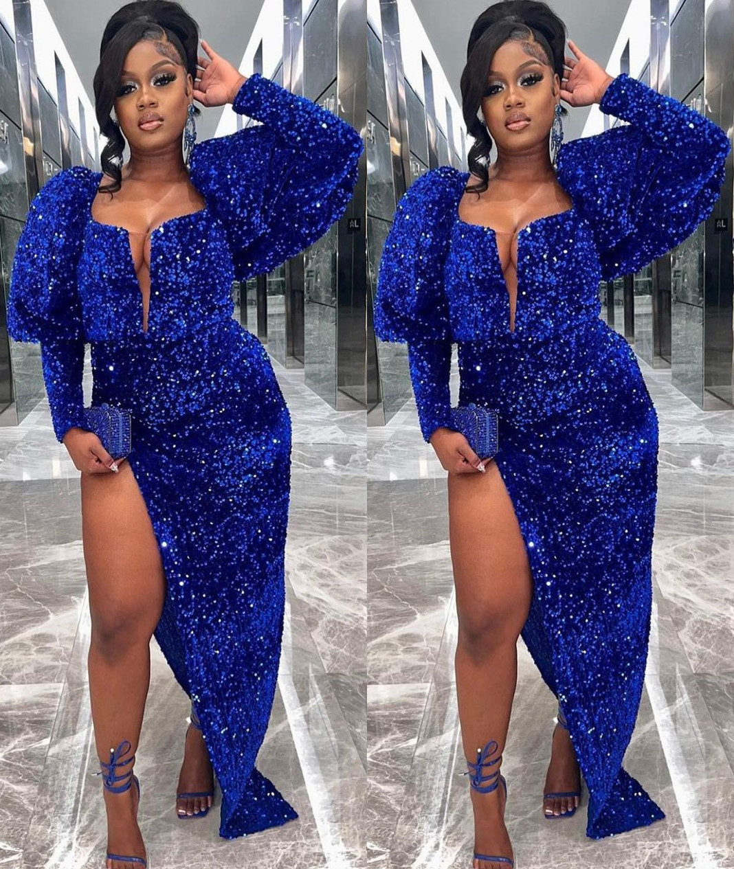 

2022 Plus Size Arabic Aso Ebi Royal Blue Sparkly Prom Dresses Sequined Lace Evening Formal Party Second Reception Birthday Engagement Bridesmaid Gowns Dress ZJ604, Fuchsia
