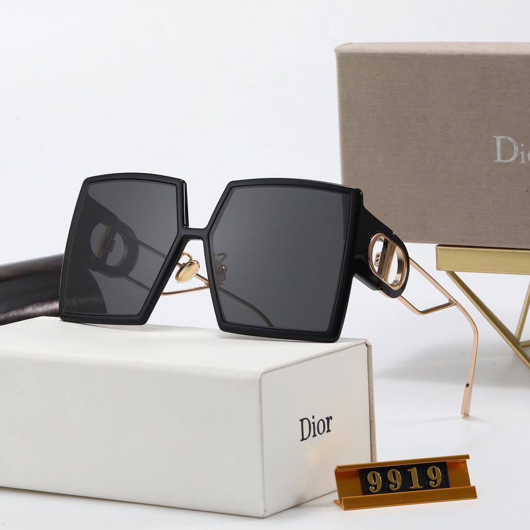 Hot womens dior sunglasses 30 Montaigne version classic hits Square oversized shape black Beige frame with CD letter metal fashion eyewear