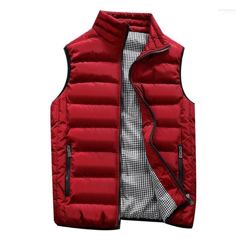 

Men's Vests Men Autumn Winter Parkas Coat Streetwear Padded Cotton Vest Warm Hooded Thick Tops Windbreaker Outwear Sportswear Phin22, Brown