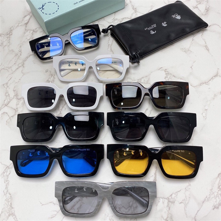 

Designer Sunglasses 2022 New 60%off1white Square Sunglass Men's Ow40014 Net Red Women's