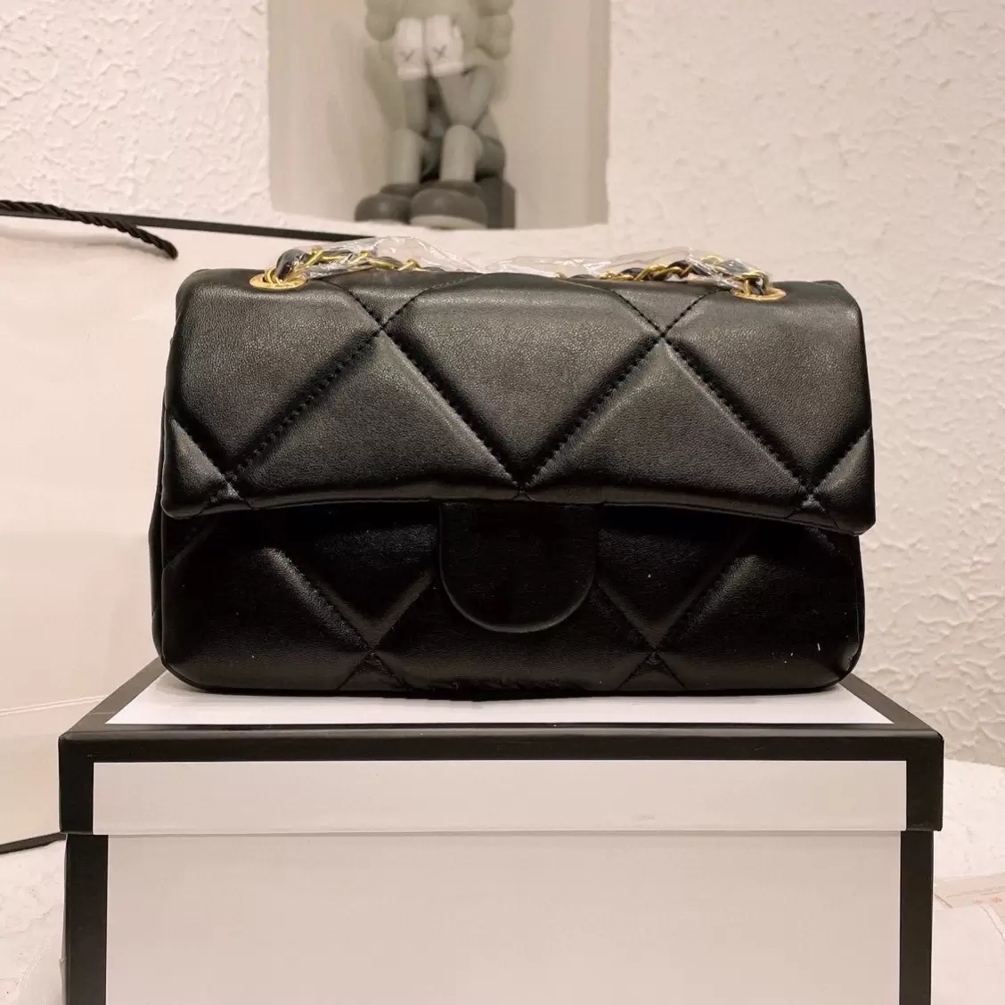 

Designer Handbag Shoulder Chain Bag Clutch Flap Totes Bags Wallet Check Velour Thread Purse Double Letters Solid Hasp Waist Square Stripes Women Luxury Handbags, Gift