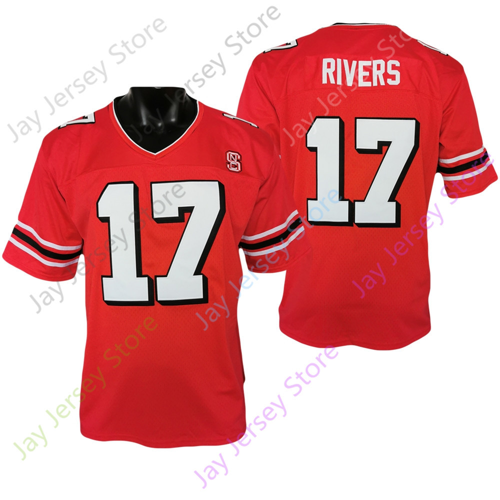 

2021 New NCAA NC State North Carolina Wolfpack Jerseys 17 Philip Rivers College Football Jersey White Red Black Size Youth Adult, As pic