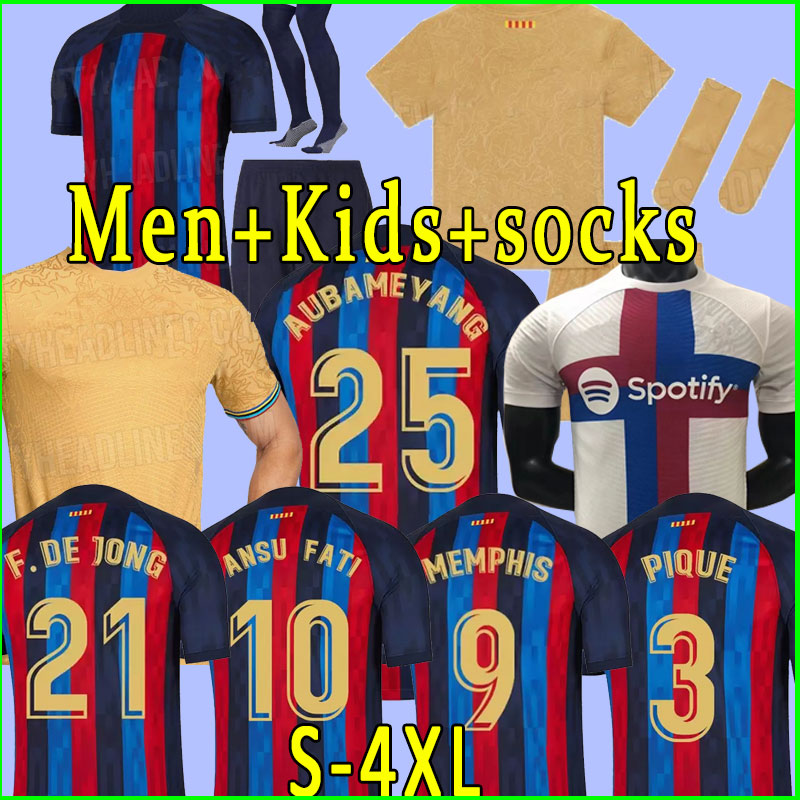 

21 22 23 PEDRI soccer jersey ADAMA GAVI camiseta de futbol FERRAN 2021 2022 2023 FC ANSU FATI MEMPHIS barcelona DEST football shirt men kit kids Fans Player version, 22-23 third