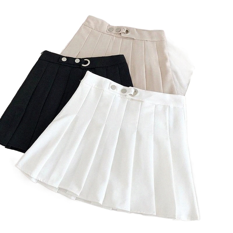 

skirts Fashion Button Down Skirt Women's Style Summer Decoration Pleated Women College Casual Versatile L4ok#