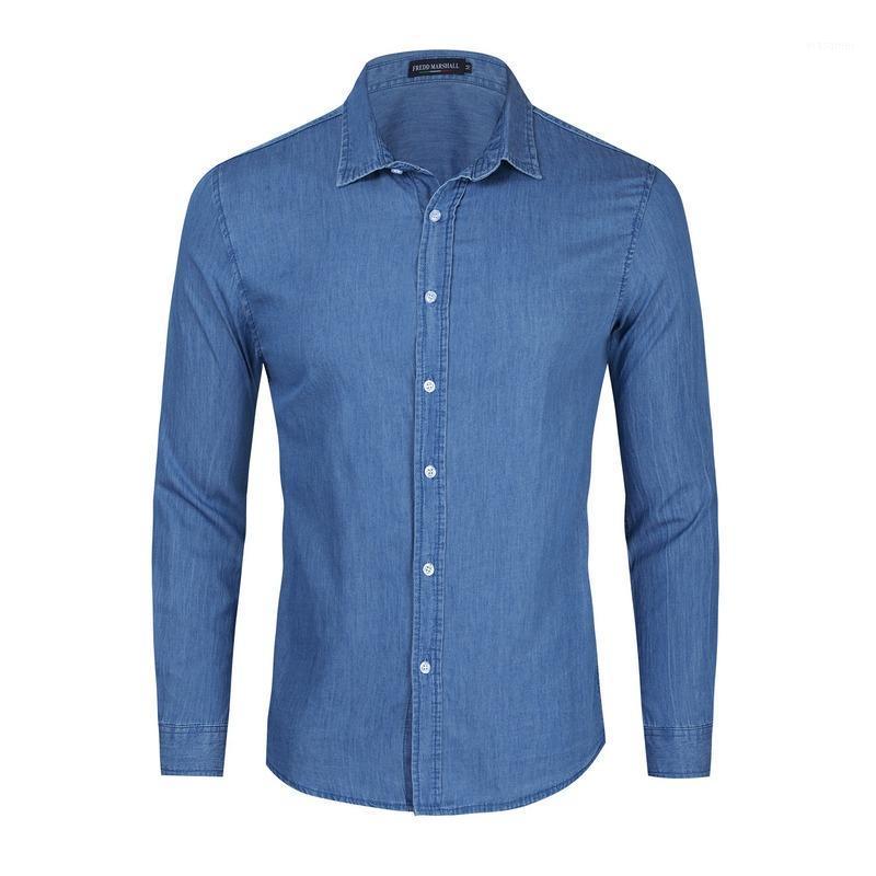 

Autumn Winter Shirt Men Shirts Long Sleeve Cotton Male Check Loose Lapel Pocket Denim Men' Casual
