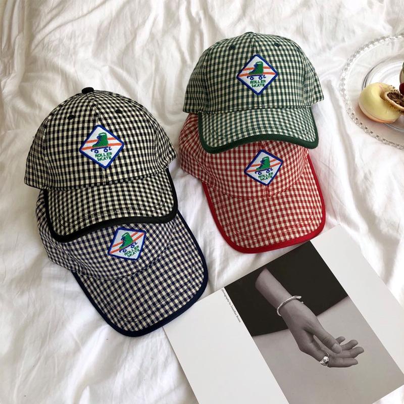 

Visors Baseball Caps Women Cotton Plaid Travel Casual Summer Hats Fashion Season Spring Shopping Sports Couple Trend, Green
