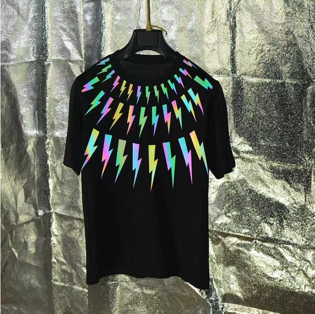 

New Fashion Mens High Quality T Shirt Womens Cool Pattern polos Print Short Sleeve Couples Round Neck Tees Size M-3XL, Black