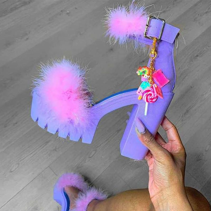 

Dress Shoes Women Summer Pumps High Heels Plus Size Faux Fur Platform Fashion Sexy Party Club Woman Female Mujer Sapato Feminino D1766Dress, Pink