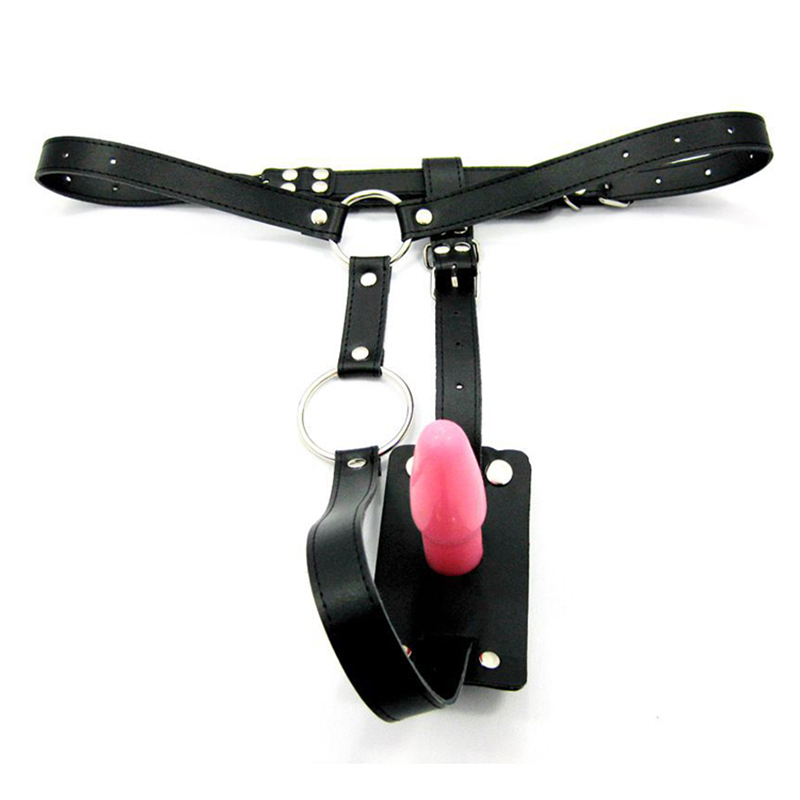 Fetish PU Leather Harnesses Anal Butt Plug with Cock Ring Male Chastity Belt sexy Games Men Erotic Toys Product