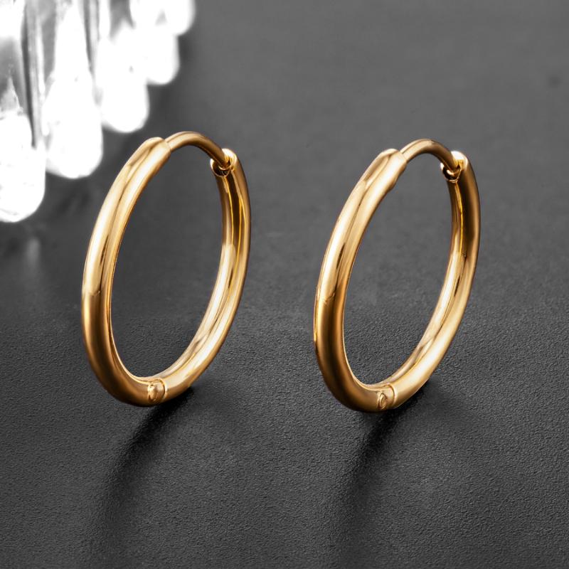 

Hoop & Huggie Stainless Steel Small Gold 4 Colors Earrings For Women Men's Ear Osteochondral Piercing Jewelry Pendant WomenHoop