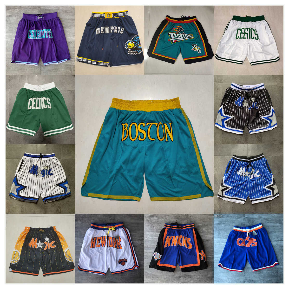 

Mens JUST DON Pockets Basketball Shorts Retro Stitched Mitchell & Ness Clyde Drexler 22 Sweatpants Pants 002