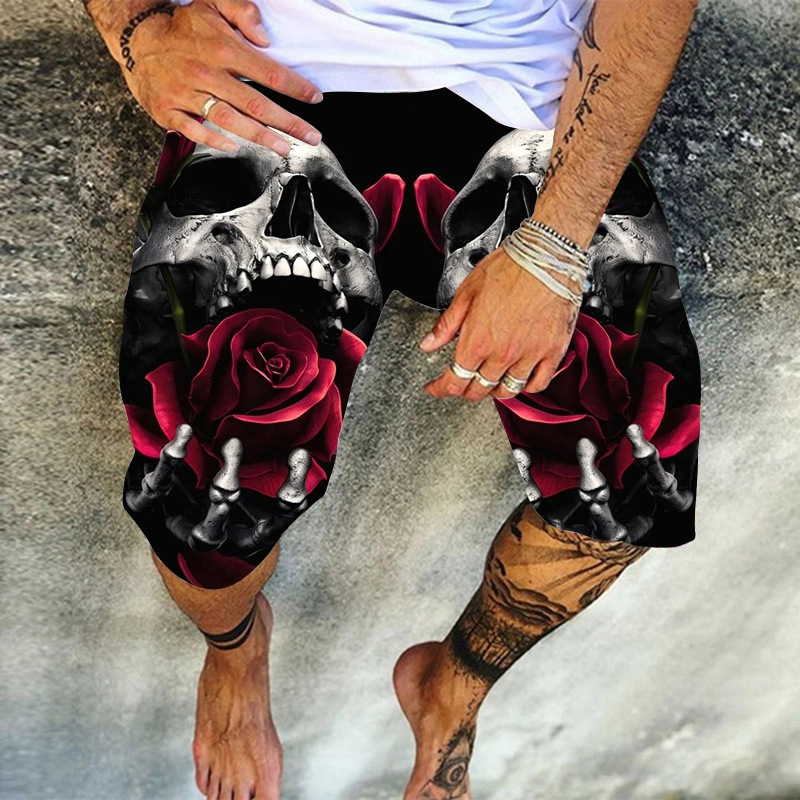 New Rose skeleton pattern 3D Printing Fashion Men Women Tracksuits Shorts Plus Size S-7XL Harajuku