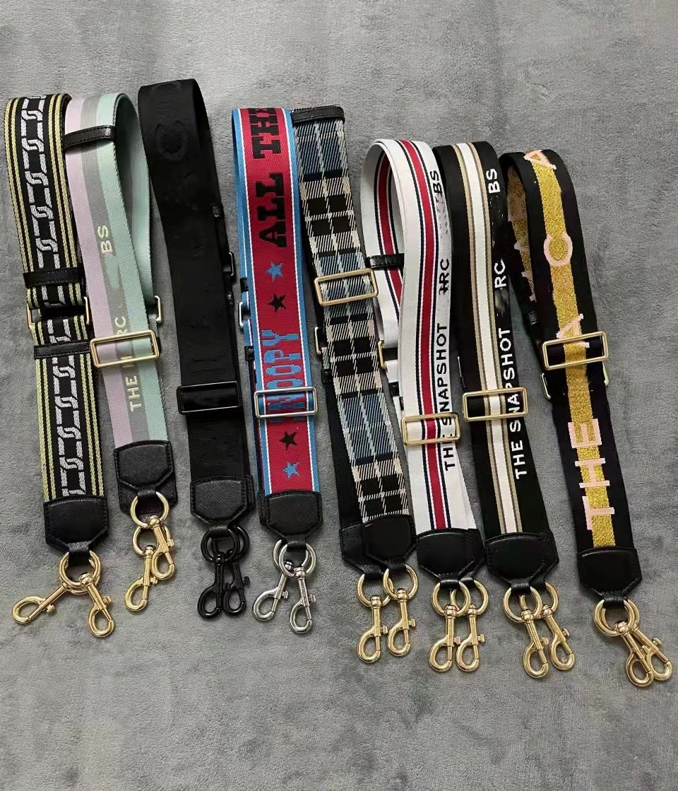 

Fashion All-Match Wide Shoulder Shoulder Strap 5cm Strap Handbag Accessories Printing Letter Ribbon with Cow Leather Bag Belt