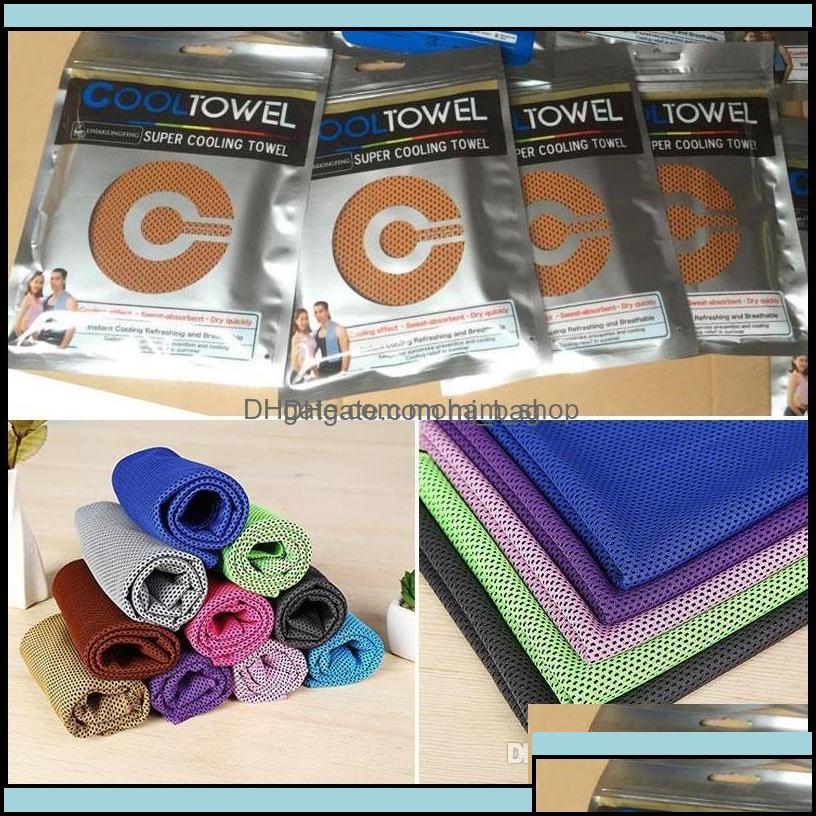 

Towel Home Textiles Garden 90X30Cm Ice Cold Cooling Summer Sunstroke Sports Yoga Exercise Cool Quick Dry Soft Breathable Mk537 Drop Delive, As pic