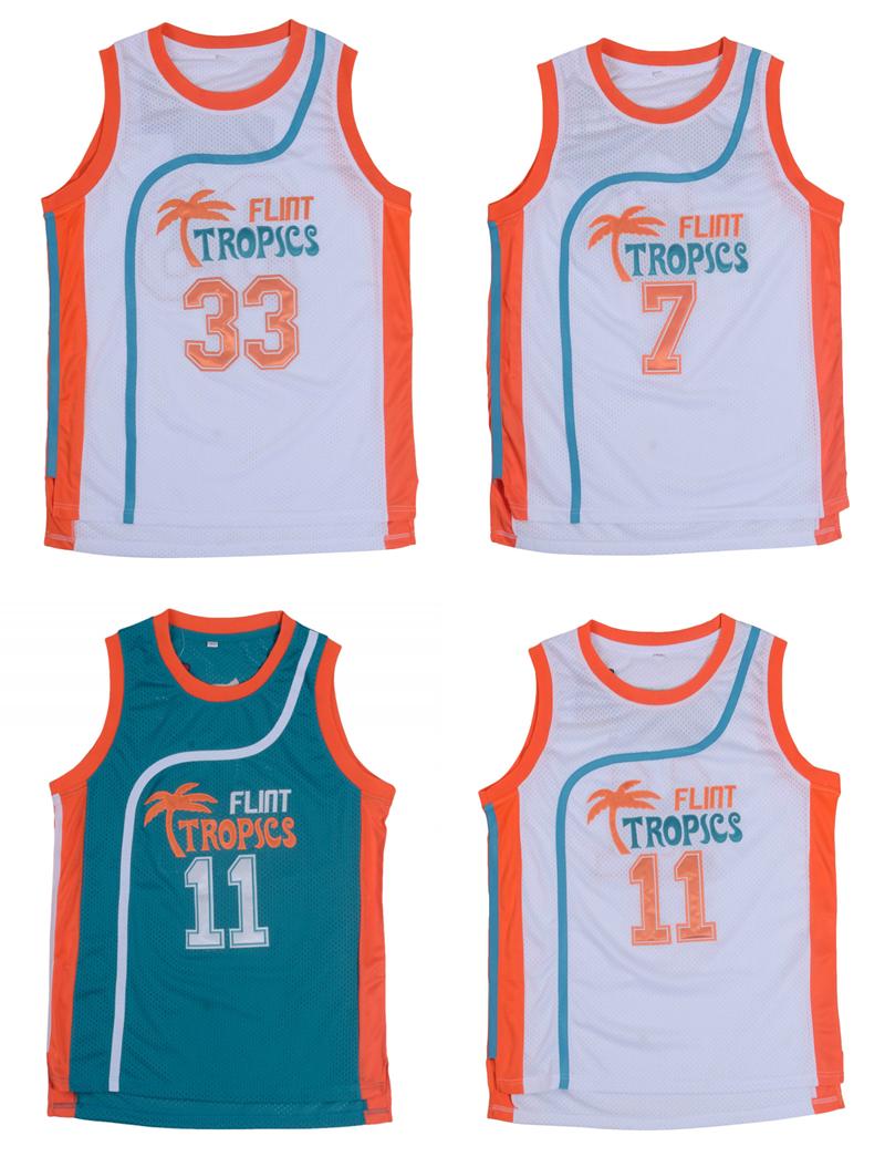 

Men' T-Shirts Movie Flint Tropics Coffee Black 7# Monix 11# Moon 33# Pro Basketball Jersey CosplayMen, Blue 11
