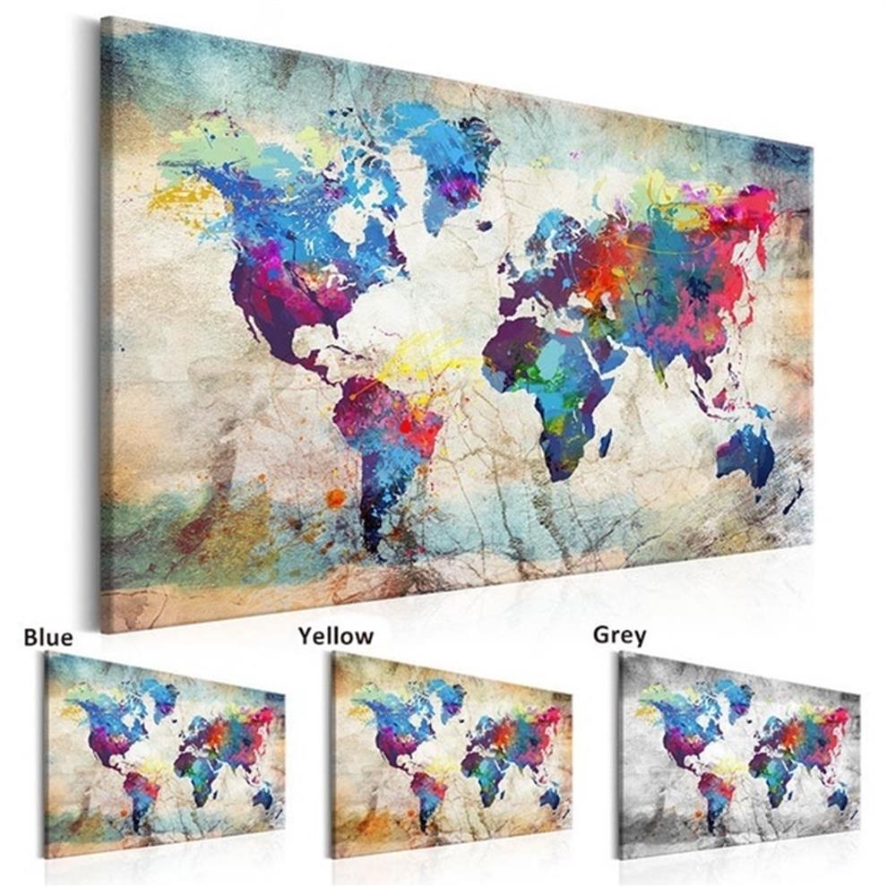 

Unframed 1 Panel Large HD Printed Canvas Print Painting World Map Home Decoration Wall Pictures for Living Room Wall Art on Canvas245o