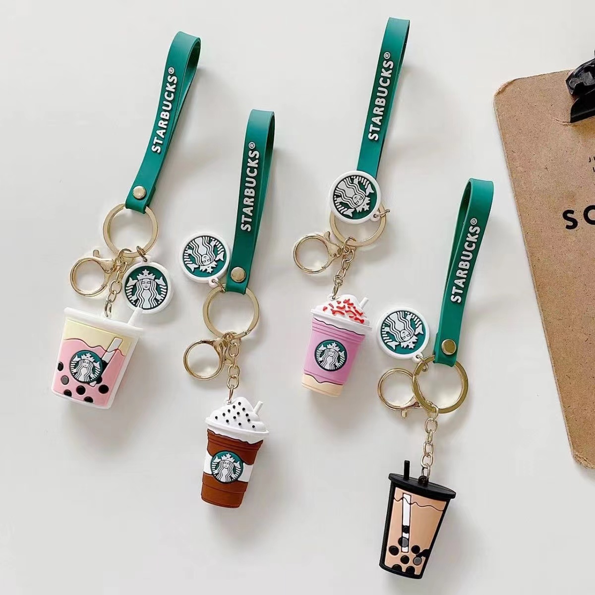 

Party Favor Cute Starbucks Coffee Cup Keychain Couple Key Ring Pendant gift poduct