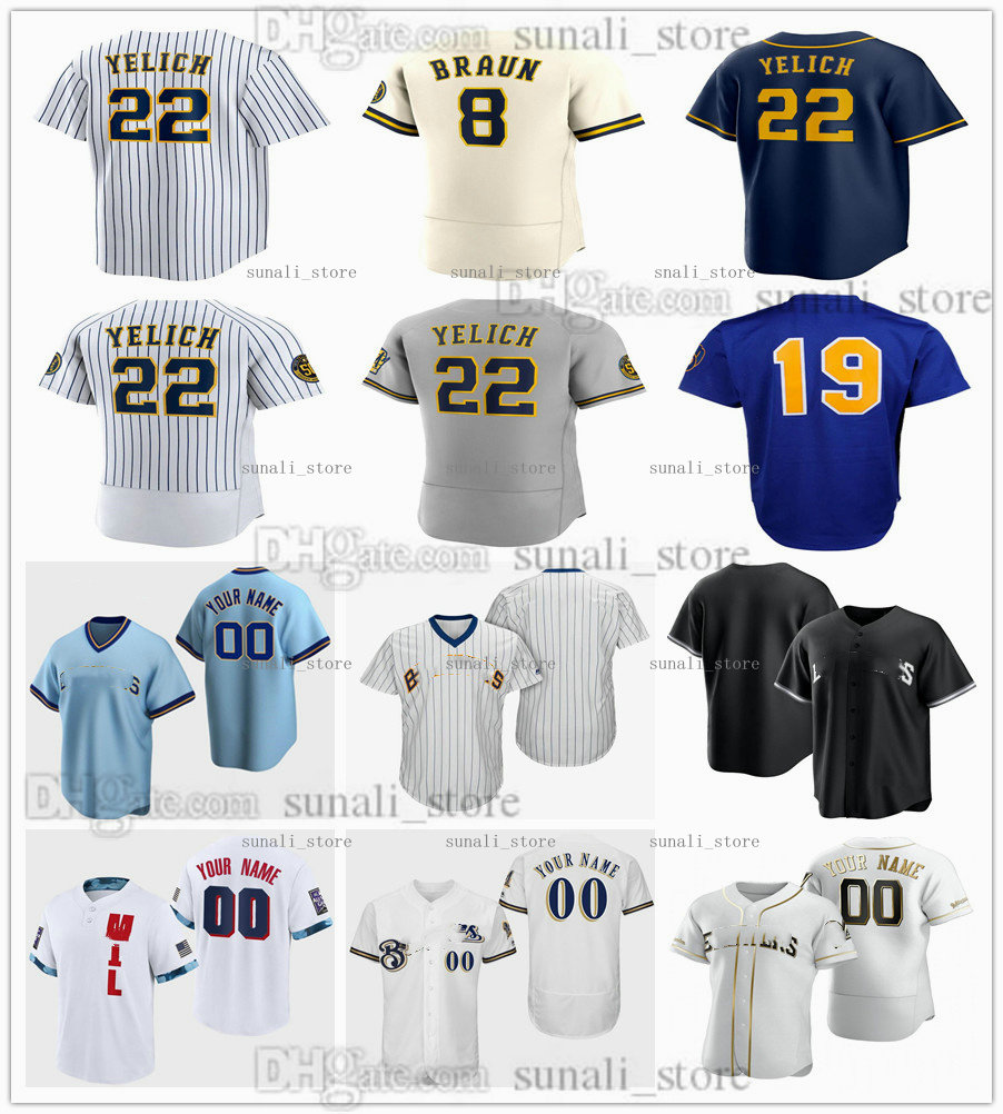 

2022 Baseball Jerseys 27 Willy Adames 18 Keston Hiura 14 Jace Peterson 53 Brandon Woodruff 37 Adrian Houser 52 Eric Lauer 26 Aaron Ashby 71 Josh Hader 38 Devin Williams, White