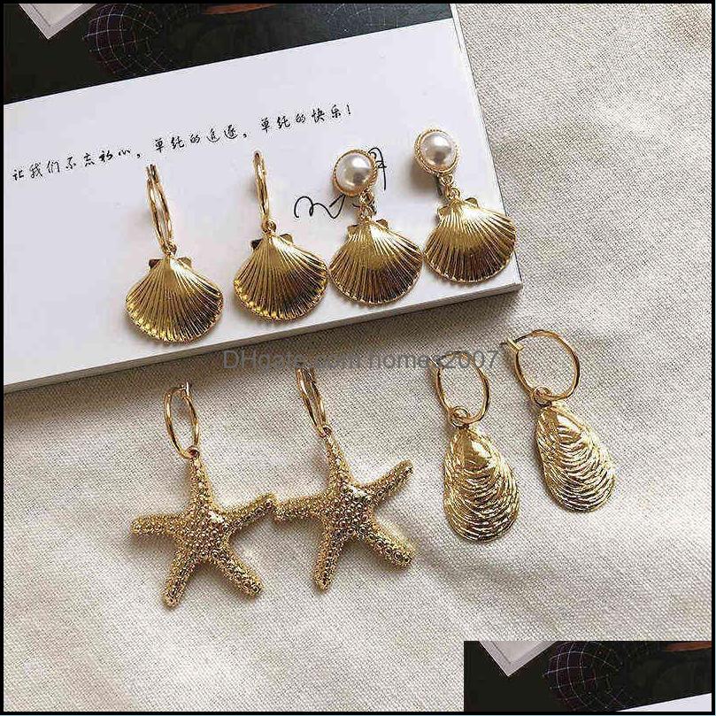 

Fashion Earrings 2022 New Ocean Style Fake Starfish Shell Pearl Trend 0221 Drop Delivery 2021 Charm Jewelry Kwssr