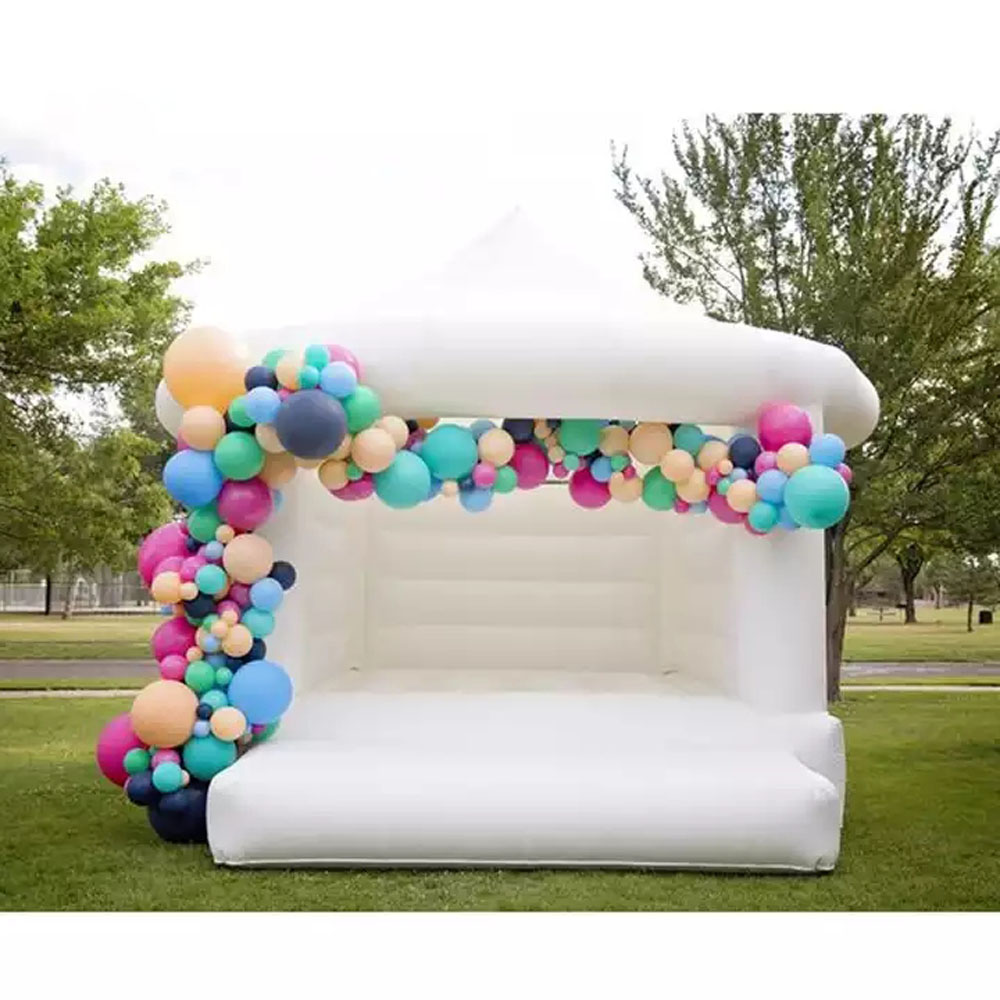 

Giant Commercial Inflatable Wedding Bouncer Jumping Tent White Bounce House Bouncy Castle With Roof For Party