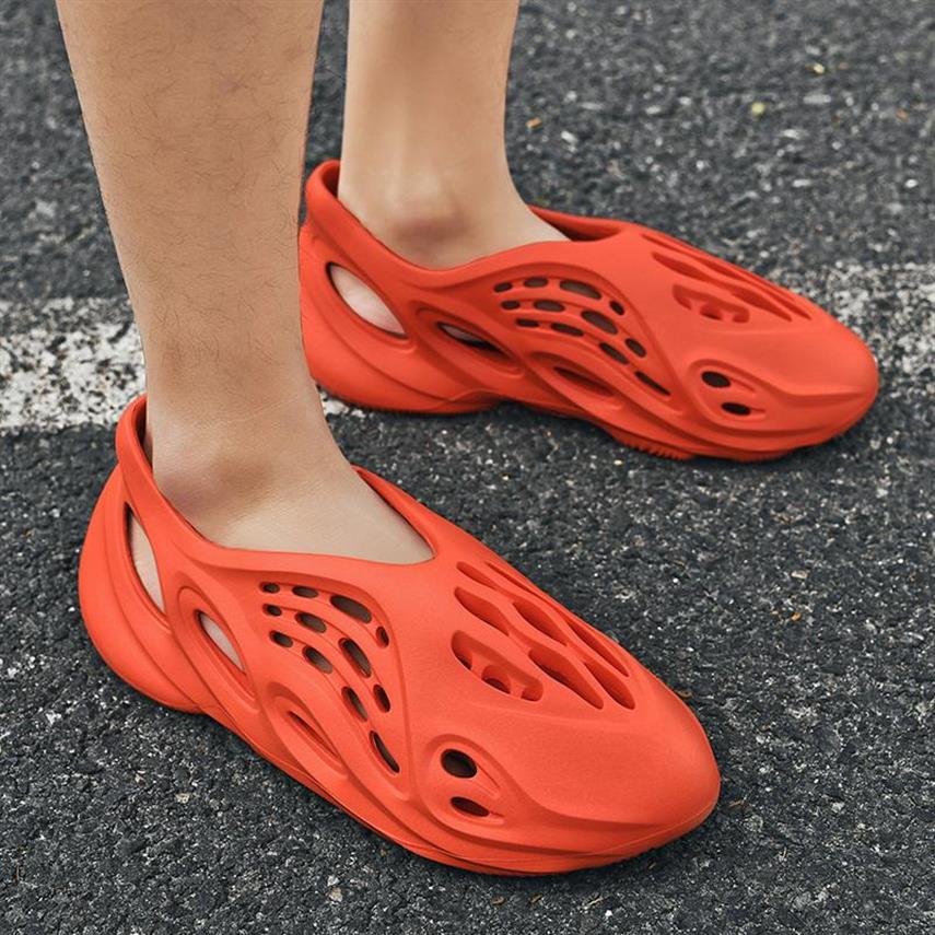 

Summer Casual Shoes Men Sandals Soft Mesh Couple Beach Slippers Male Swimming Foam Runners Comfort Flip-Flops259C, Red