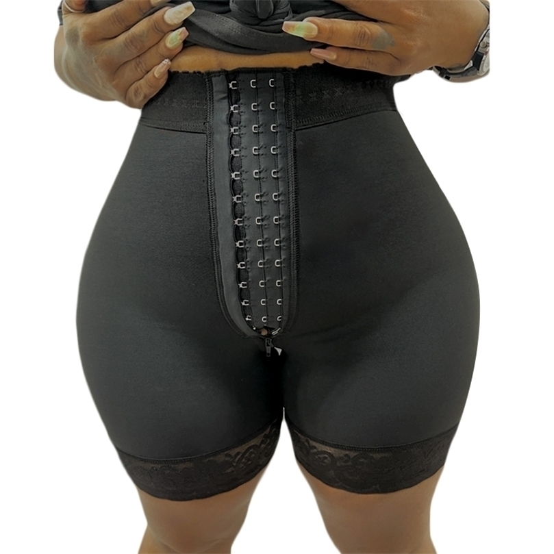 

Slimming Fajas Lace Flat Belly Skims Butt Lifter Shapewear Charming Curves 3 Hooks Remonte Fesse Butt Lifting Short 220513, Black