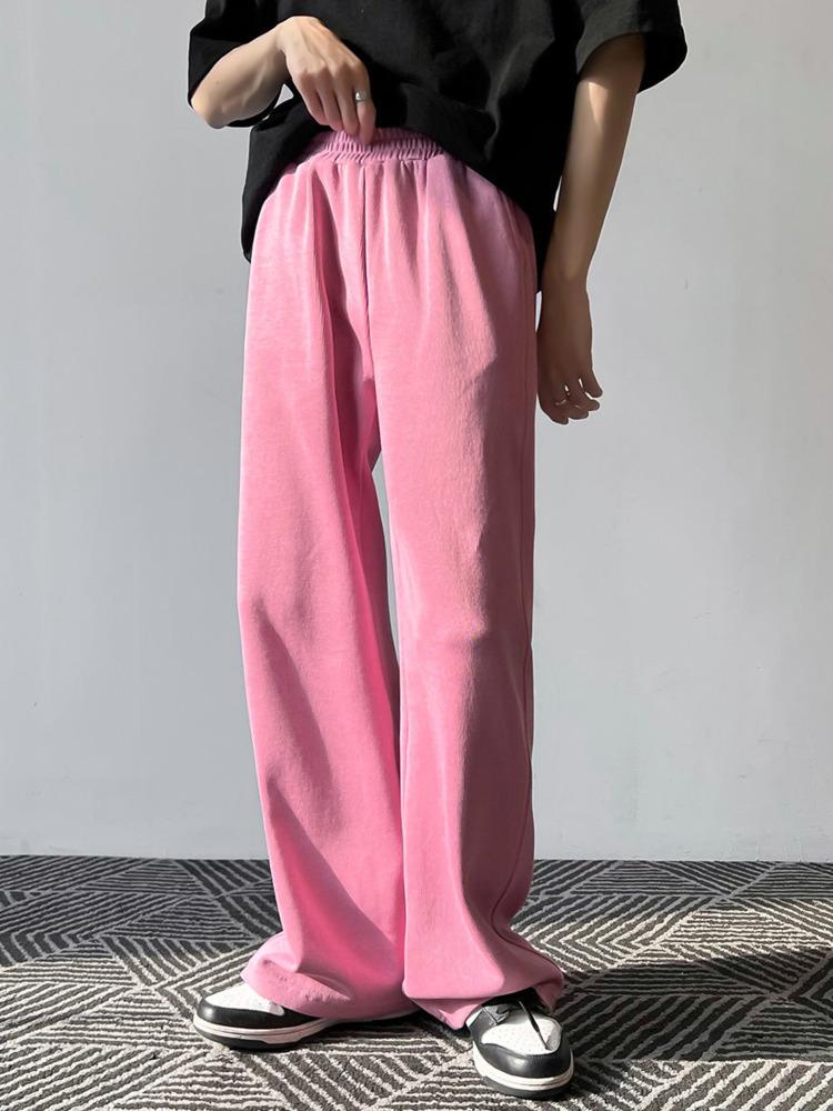 

Men's Pants Straight-leg Mens Sweatpants Solid Pink Fashion High Waist Unisex Trousers Loose Hip Hop Casual Harajuku Male PantsMen's, Gray