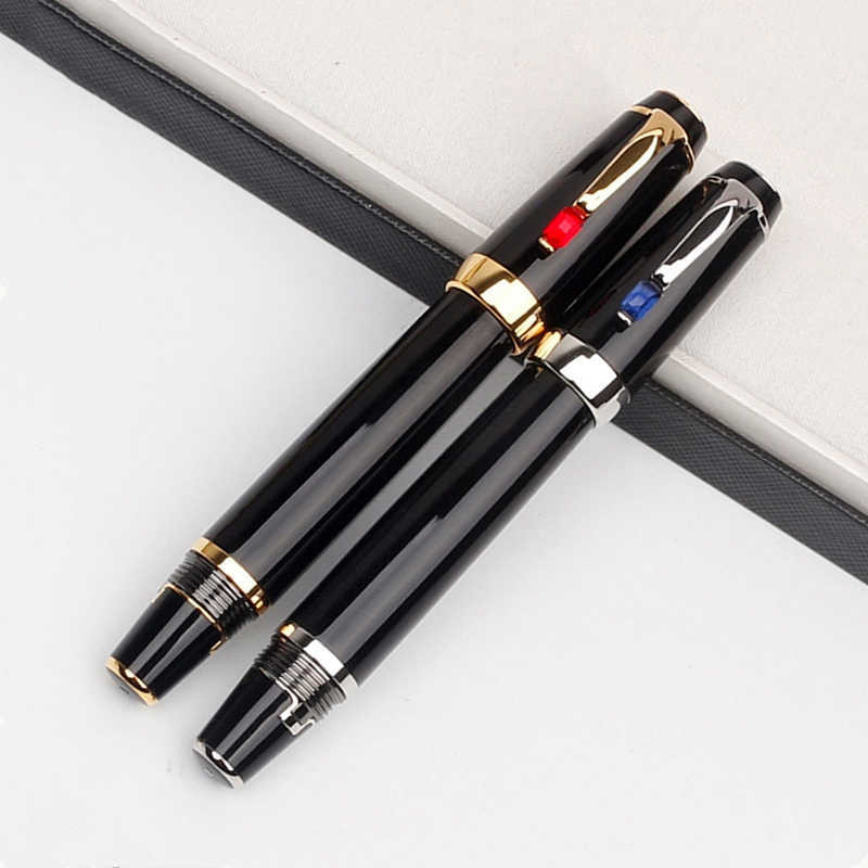 

Limited edition 14K Extend-retract Nib Classic Fountain pen Top High quality Business office Writing ink pens with Diamond and Serial Number 5A, Sky blue