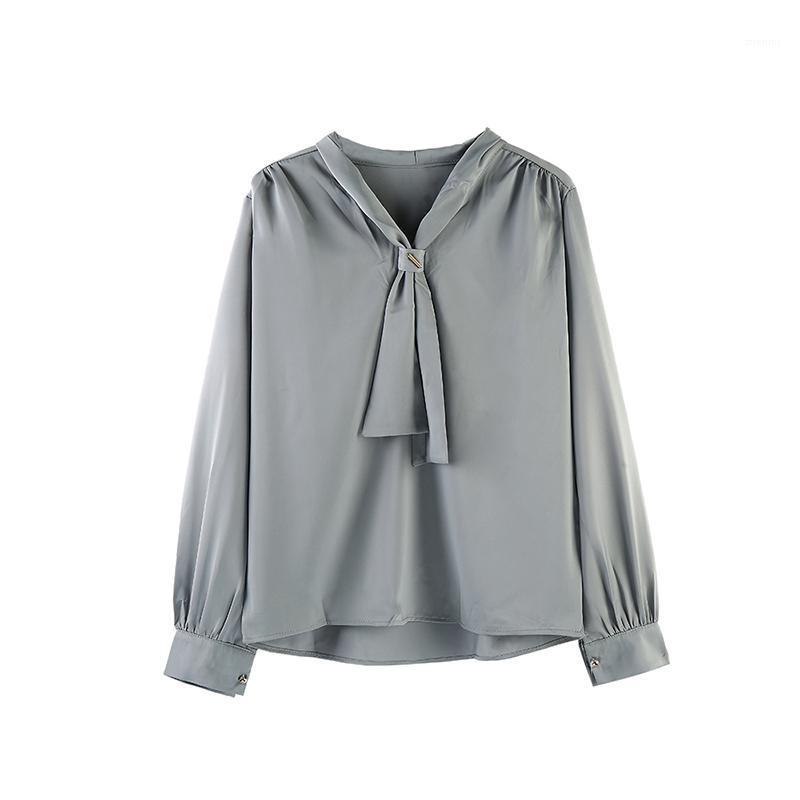 

Women' Blouses & Shirts EIADIW Autumn Long-sleeved Outer Wear 2022 All-match, Gray