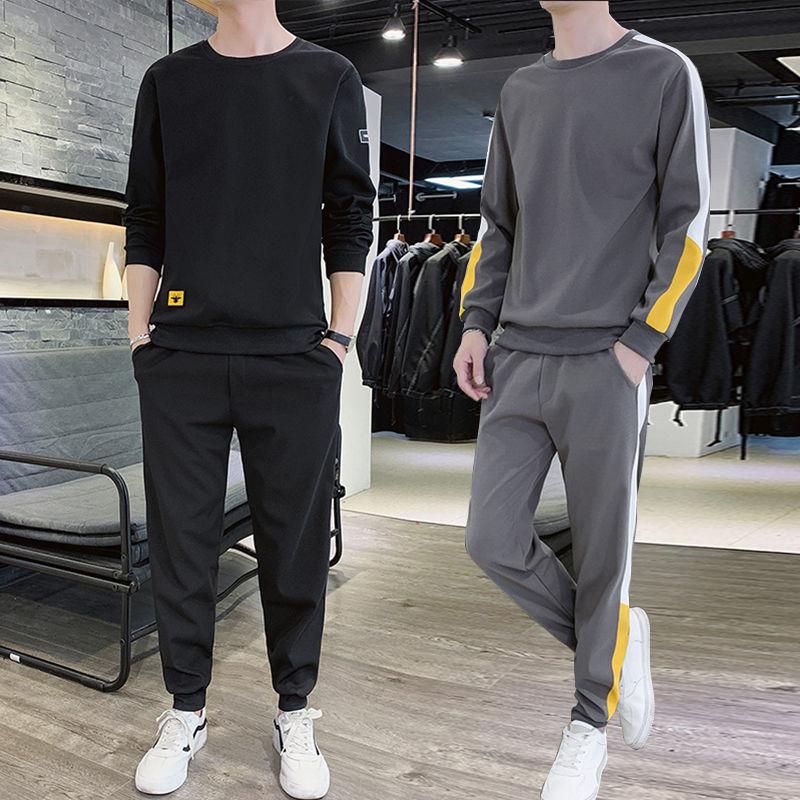 

Men's Tracksuits Men Sweatshirts Sets 2 Piece Long Sleeved Sportswear Pullover Pants Tracksuit Outfits Male Casual Jogger Sweat Suits 4XL Y9, Ykt02 grey