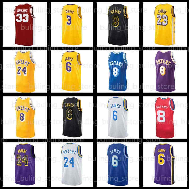 

Los Angeles''Lakers''Kobe''Basketball Jersey LeBron James 8 24 Bryant 6 23 Men