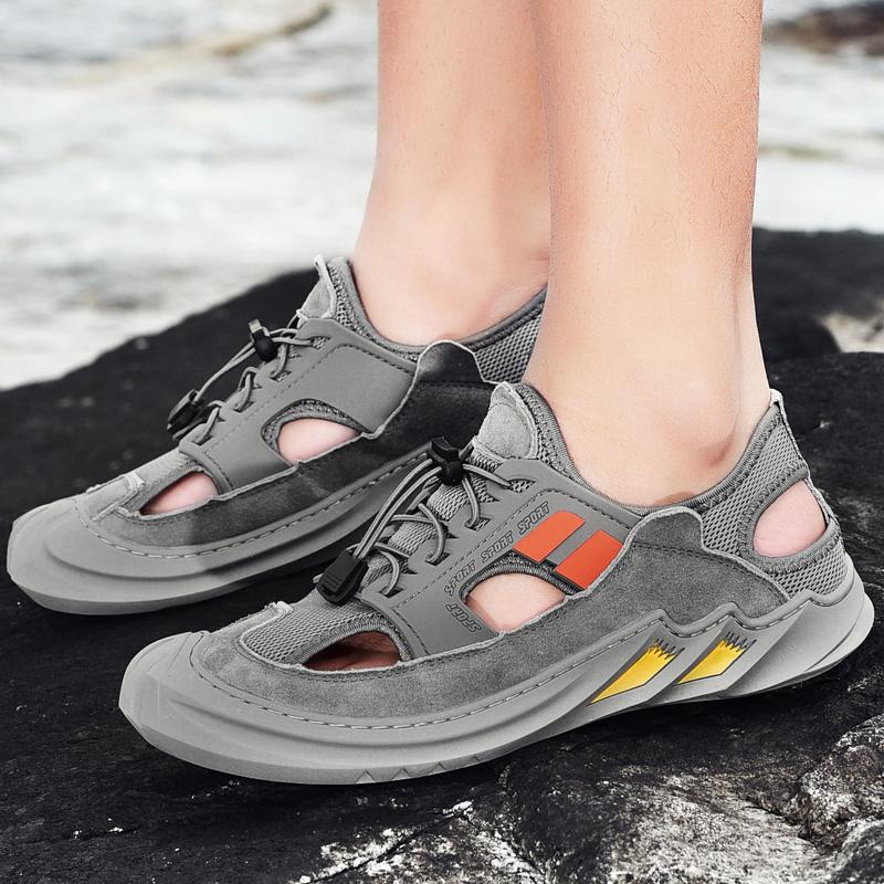 

Sandals Sandali Da Uomo Beach Slides Men Sandalias De Verano Para Hombre Safety Summer Sandals&slippers, Brown