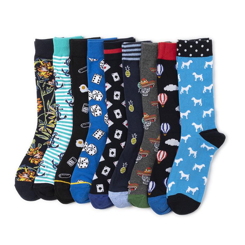 Men's Socks Spring Arrived Happy Men Funny Art British Style Streetwear Hip Hop Animals Characters Designer Crew Sock Gift For MenMen's