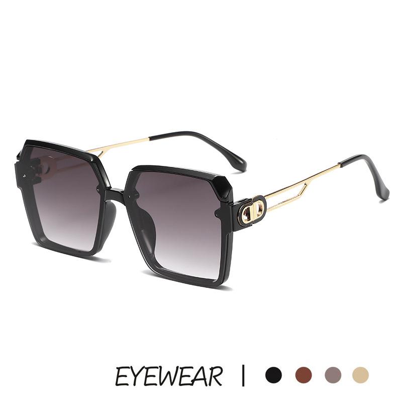

Sunglasses Retro Square Eyewear D Letter Metal Frame Men Women Fashion Trend Glasses Gradient Lens Shades