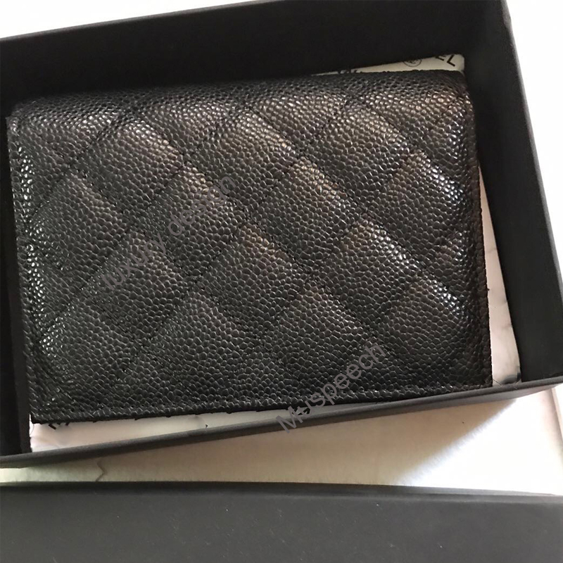 

High quality Fashion clutch Genuine leather wallet with box dust bag Women Men Purse Credit ID Card Holder Purse Coin Purses Wholesale A31541, Black