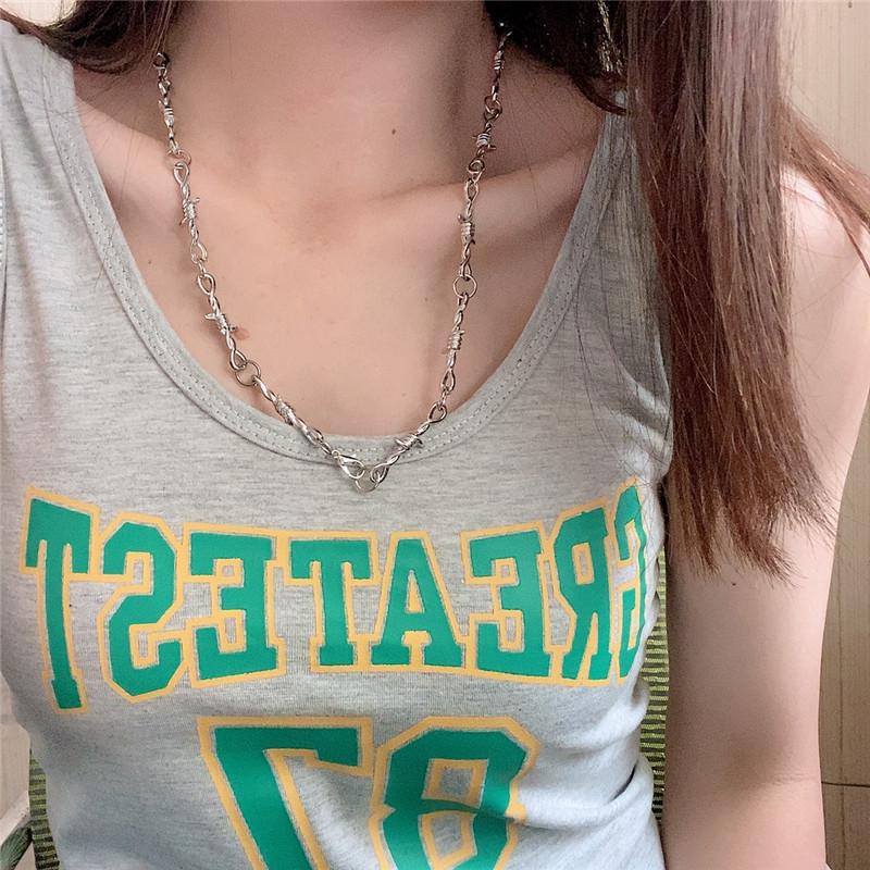 

Chains Fashion Metal Alloy Thorns Necklace Men Women Hip-Hop Gothic Punk Style Stainless Steel Barbed Wire Jewelry Accessories GiftChains