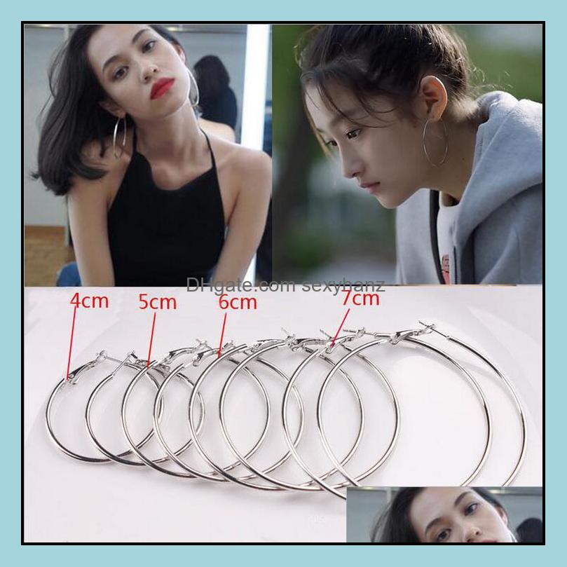 

Hoop Hie Earrings Jewelry Sier For Women Girl Party Gold Black Color Fashion Wholesale Drop Delivery 2021 6Xemn